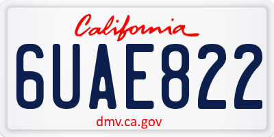 CA license plate 6UAE822
