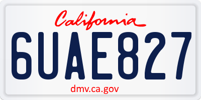CA license plate 6UAE827