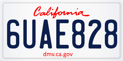 CA license plate 6UAE828