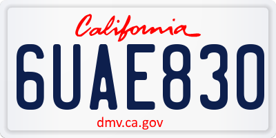 CA license plate 6UAE830