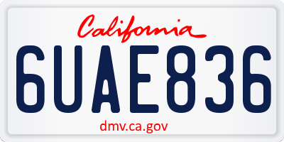 CA license plate 6UAE836