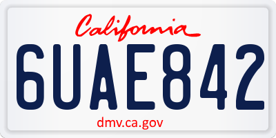 CA license plate 6UAE842