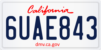 CA license plate 6UAE843