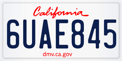 CA license plate 6UAE845