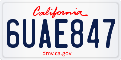 CA license plate 6UAE847