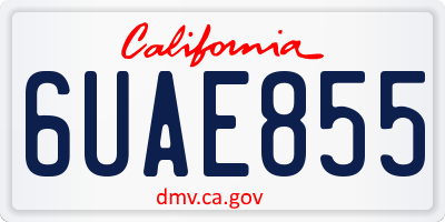 CA license plate 6UAE855
