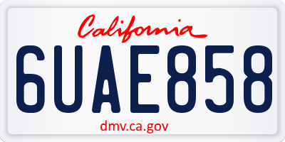 CA license plate 6UAE858