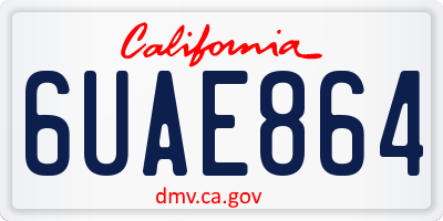CA license plate 6UAE864