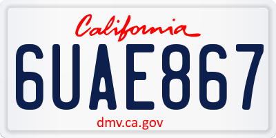 CA license plate 6UAE867