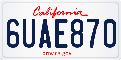 CA license plate 6UAE870