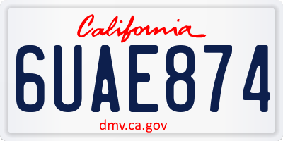 CA license plate 6UAE874