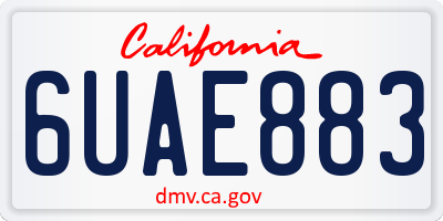 CA license plate 6UAE883