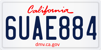 CA license plate 6UAE884
