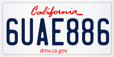 CA license plate 6UAE886