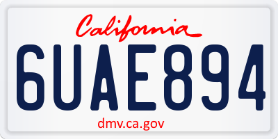 CA license plate 6UAE894