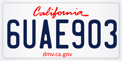 CA license plate 6UAE903