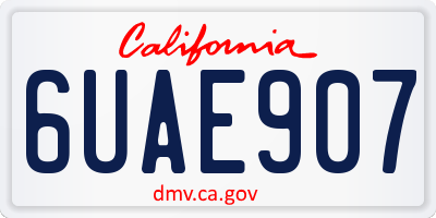 CA license plate 6UAE907