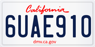 CA license plate 6UAE910
