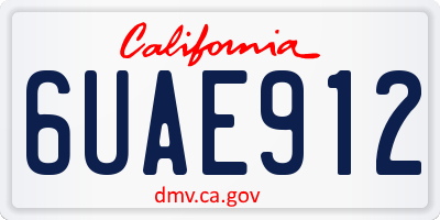 CA license plate 6UAE912