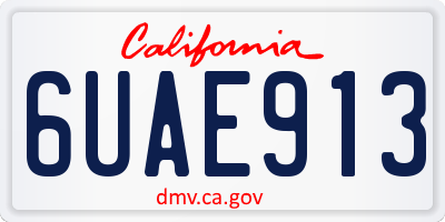 CA license plate 6UAE913