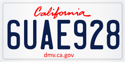 CA license plate 6UAE928