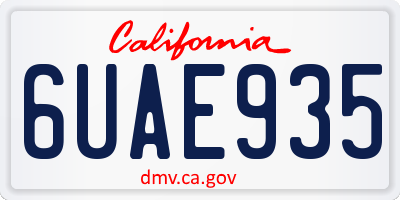 CA license plate 6UAE935