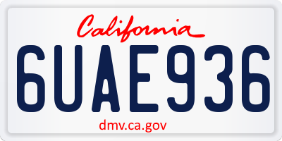 CA license plate 6UAE936