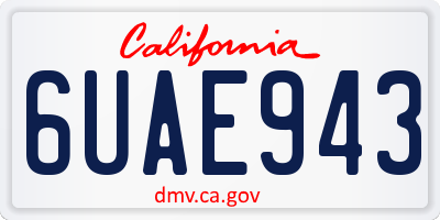 CA license plate 6UAE943