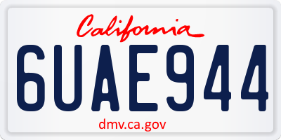 CA license plate 6UAE944