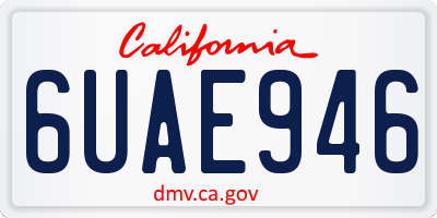 CA license plate 6UAE946