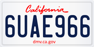 CA license plate 6UAE966