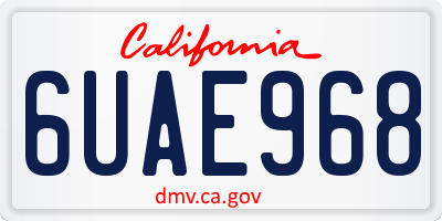 CA license plate 6UAE968