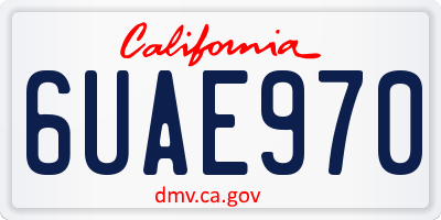 CA license plate 6UAE970