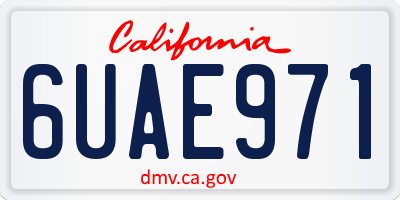 CA license plate 6UAE971