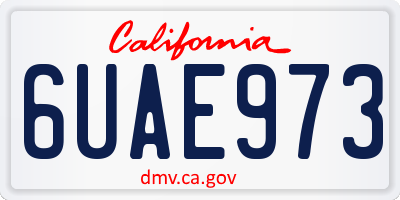 CA license plate 6UAE973