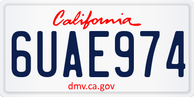 CA license plate 6UAE974