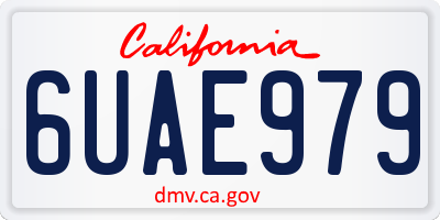 CA license plate 6UAE979