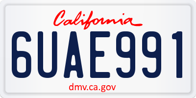 CA license plate 6UAE991