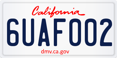 CA license plate 6UAF002