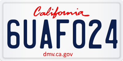 CA license plate 6UAF024