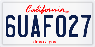CA license plate 6UAF027