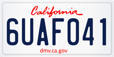 CA license plate 6UAF041