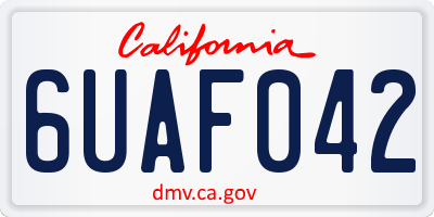 CA license plate 6UAF042