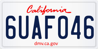 CA license plate 6UAF046