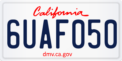 CA license plate 6UAF050
