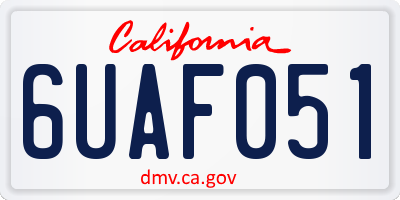 CA license plate 6UAF051