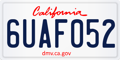 CA license plate 6UAF052