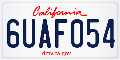 CA license plate 6UAF054