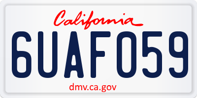 CA license plate 6UAF059