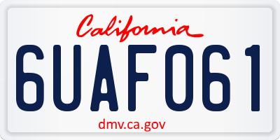 CA license plate 6UAF061